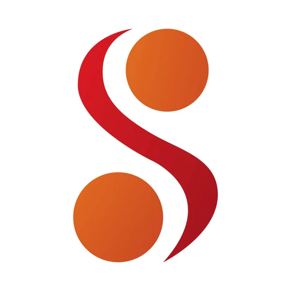 Orange Red Letter Icon Spheres White Background — Stock Photo, Image