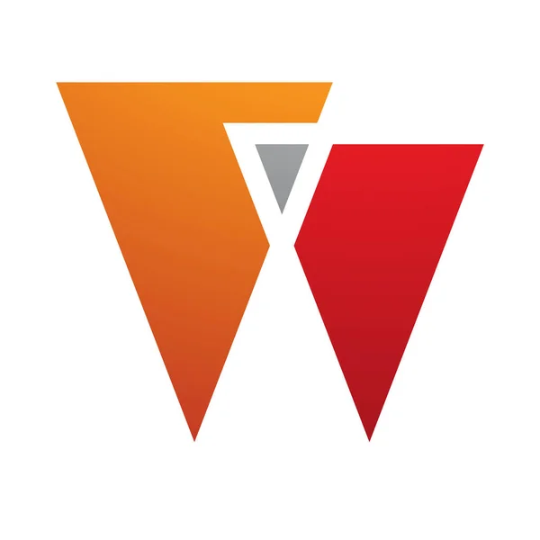 Oranje Rode Letter Icoon Met Driehoeken Een Witte Achtergrond — Stockfoto
