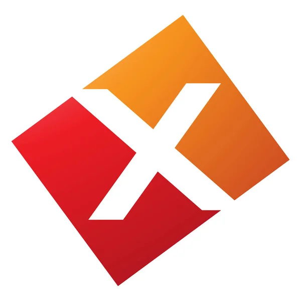 Oranje Rood Rechthoek Gevormde Letter Pictogram Een Witte Achtergrond — Stockfoto