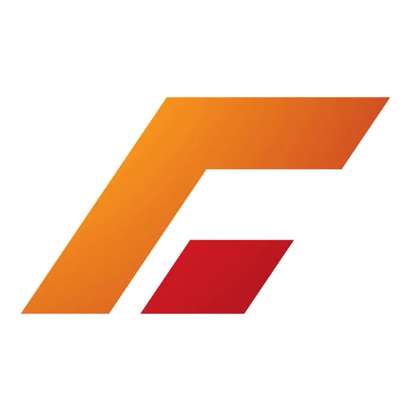 Orange Red Rectangular Italic Letter Icon White Background — Stock Photo, Image