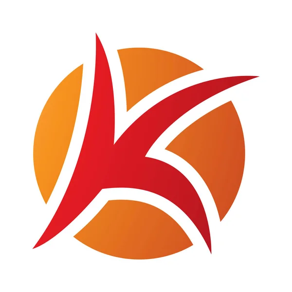 Orangefarbenes Und Rotes Rundes Buchstaben Symbol Auf Weißem Hintergrund — Stockfoto