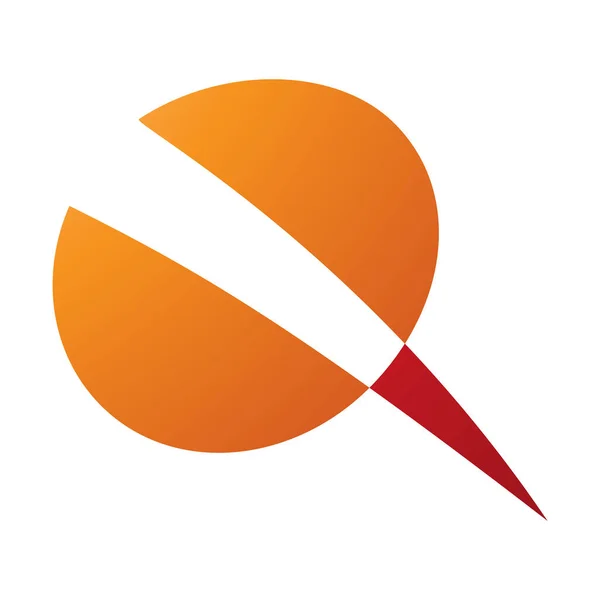 白色背景上的橙色和红色螺杆形字母Q图标 — 图库照片