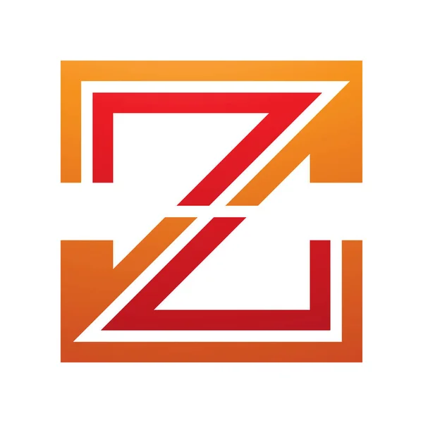 白色背景上的橙色和红色条形字母Z图标 — 图库照片