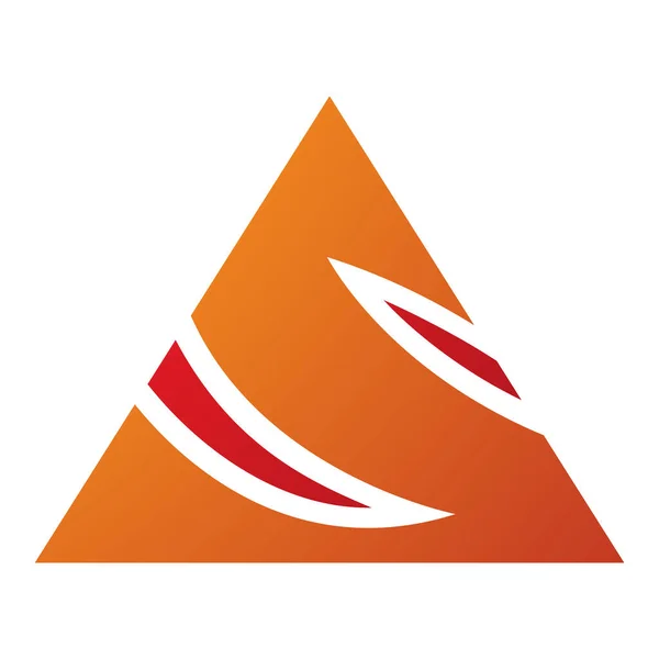 Orange Red Triangle Shaped Letter Icon White Background — Stock Photo, Image
