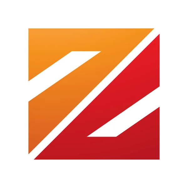 白色背景上的橙色和红色三角形正方形字母Z图标 — 图库照片