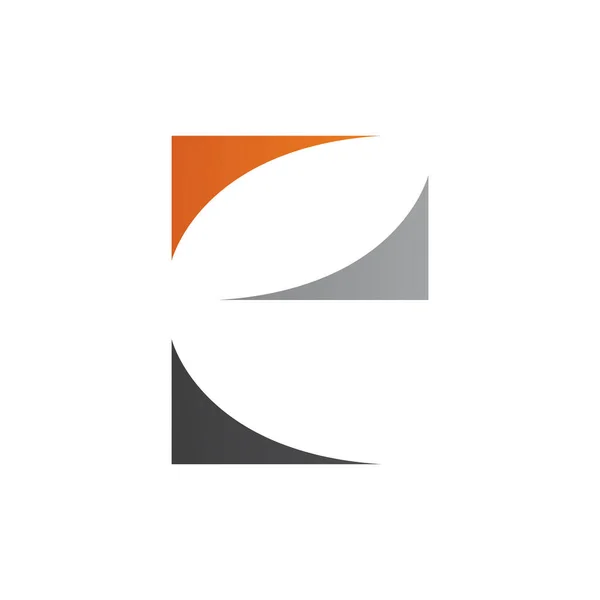 Orange Black Grey Lowercase Letter Icon Curvy Triangles White Background — Stock Photo, Image