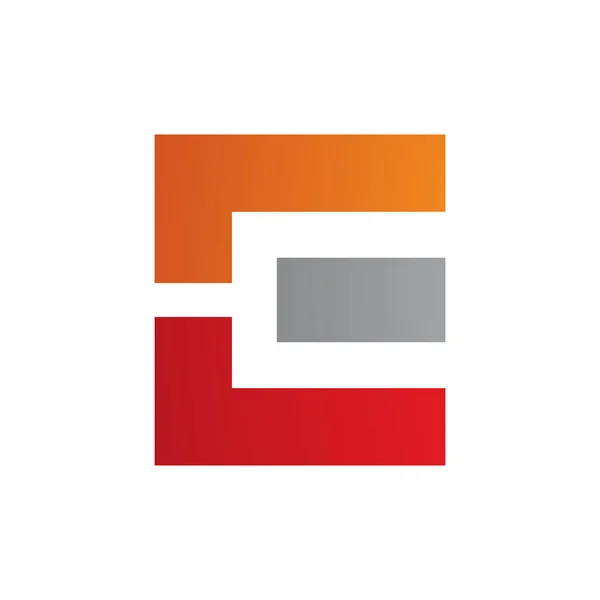 Oranje Rood Grijs Rechthoekige Letter Ikoon Een Witte Achtergrond — Stockfoto