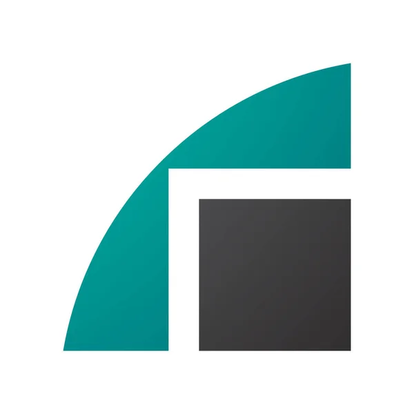 Perzisch Groen Zwart Geometrische Letter Ikoon Een Witte Achtergrond — Stockfoto