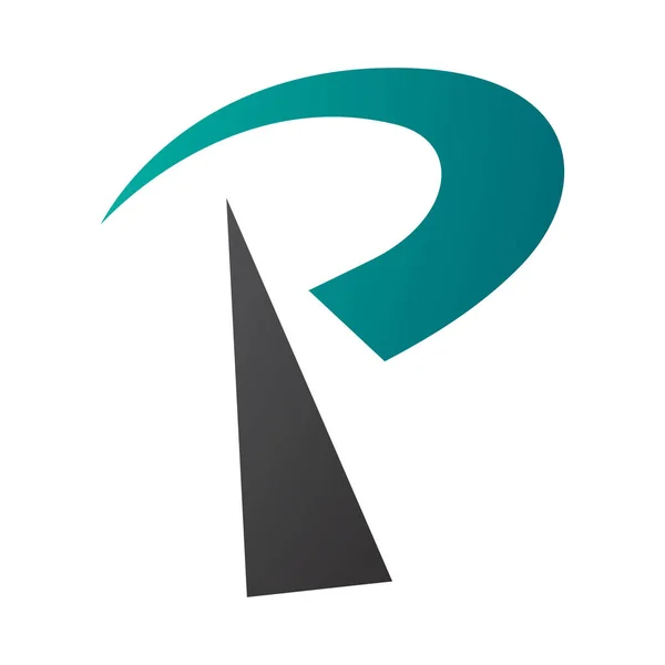 Persischer Grüner Und Schwarzer Funkturm Buchstabenform Symbol Auf Weißem Hintergrund — Stockfoto