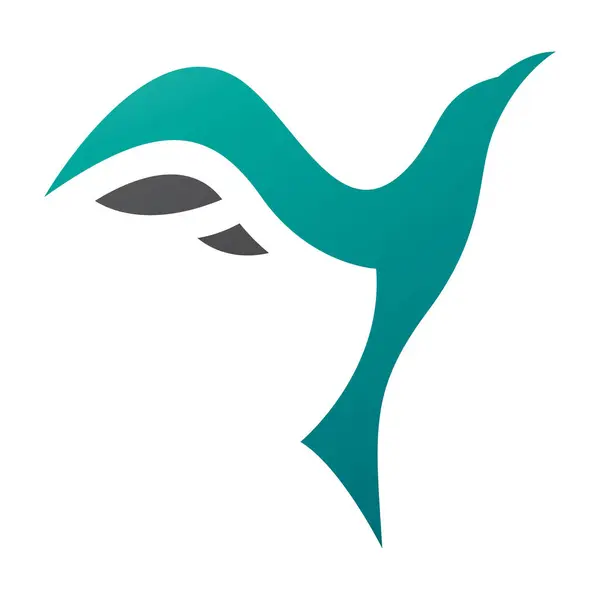 Ran Yeşil Siyah Yükselen Kuş Beyaz Arkaplanda Simgesi Şeklinde — Stok fotoğraf
