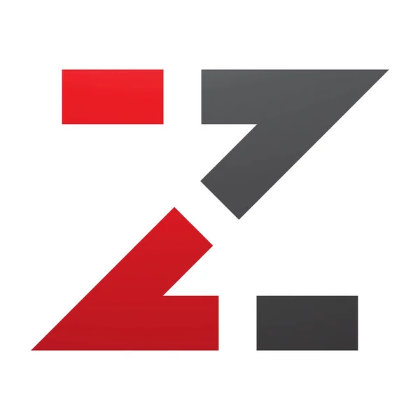 白色背景上红色和黑色虚线形状字母Z图标 — 图库照片