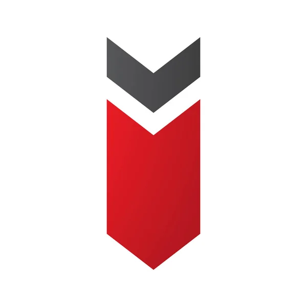 Rotes Und Schwarzes Facing Schriftzug Pfeilform Auf Weißem Hintergrund — Stockfoto