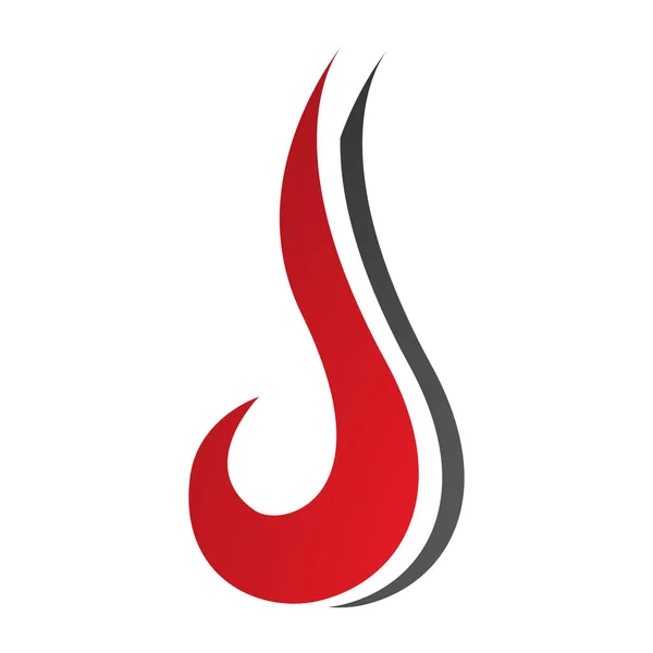 Beyaz Arkaplanda Kırmızı Siyah Kancalı Harf Simgesi — Stok fotoğraf