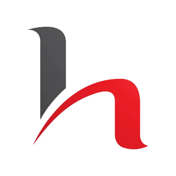 Красное Черное Буквы Икона Круглыми Шипами Линии Белом Фоне — стоковое фото