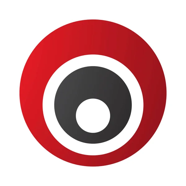 Κόκκινο Και Μαύρο Γράμμα Εικονίδιο Nested Κύκλους Λευκό Φόντο — Φωτογραφία Αρχείου