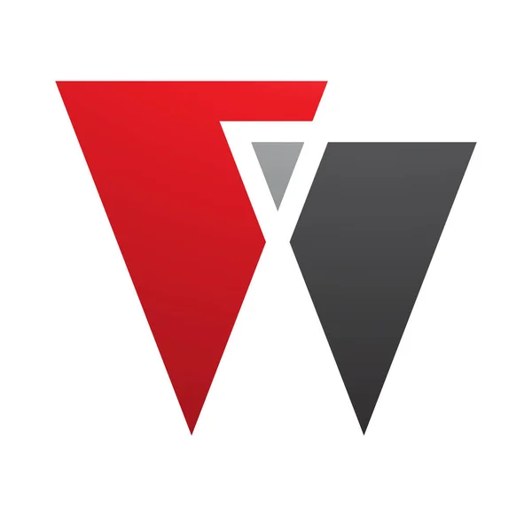 Roter Und Schwarzer Buchstabe Symbol Mit Dreiecken Auf Weißem Hintergrund — Stockfoto