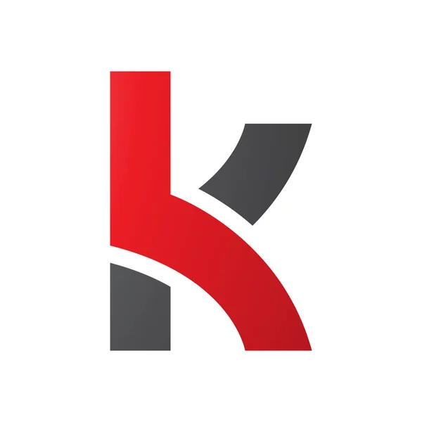 Rotes Und Schwarzes Kleinbuchstaben Symbol Mit Sich Überlappenden Pfaden Auf — Stockfoto