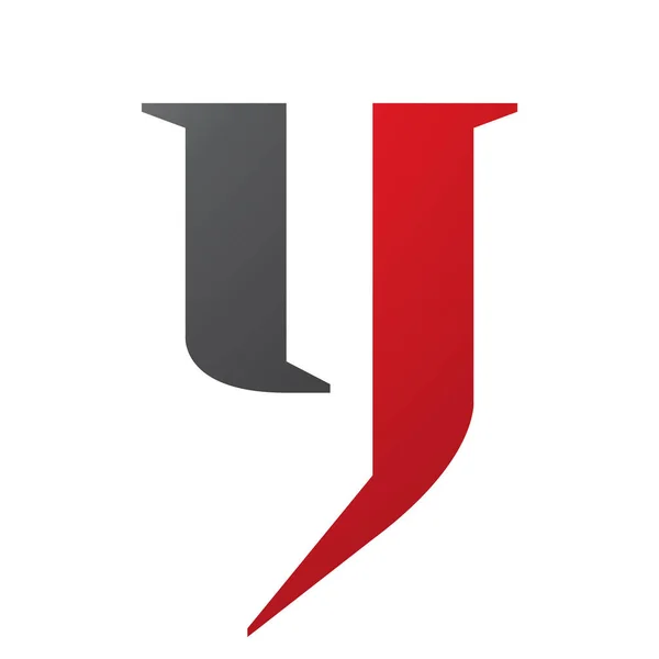 Rotes Und Schwarzes Kleinbuchstaben Symbol Auf Weißem Hintergrund — Stockfoto