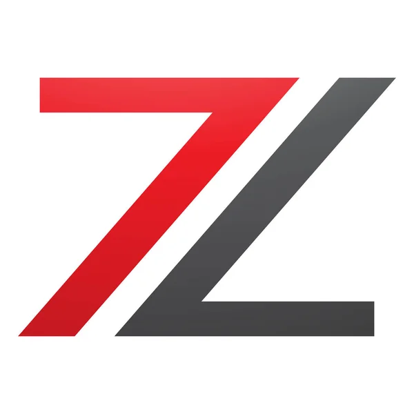 白色背景上的红色和黑色7号形状字母Z图标 — 图库照片
