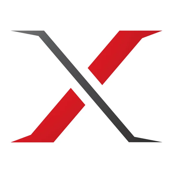 白色背景上的红黑色尖刻字母X图标 — 图库照片