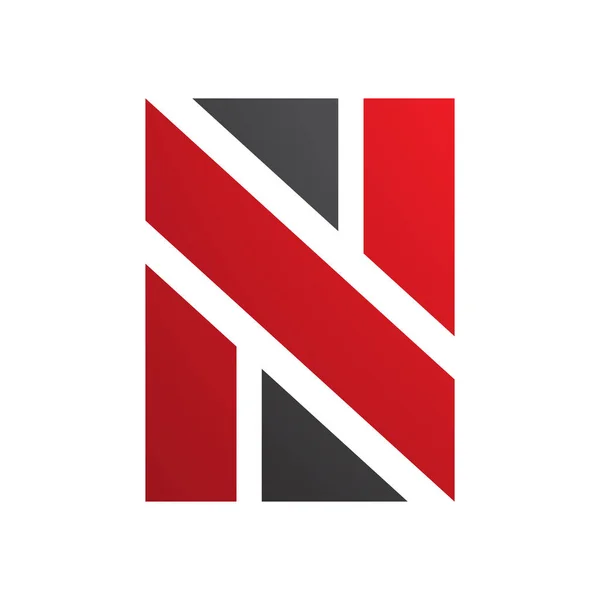 Rotes Und Schwarzes Buchstaben Symbol Rechteckform Auf Weißem Hintergrund — Stockfoto