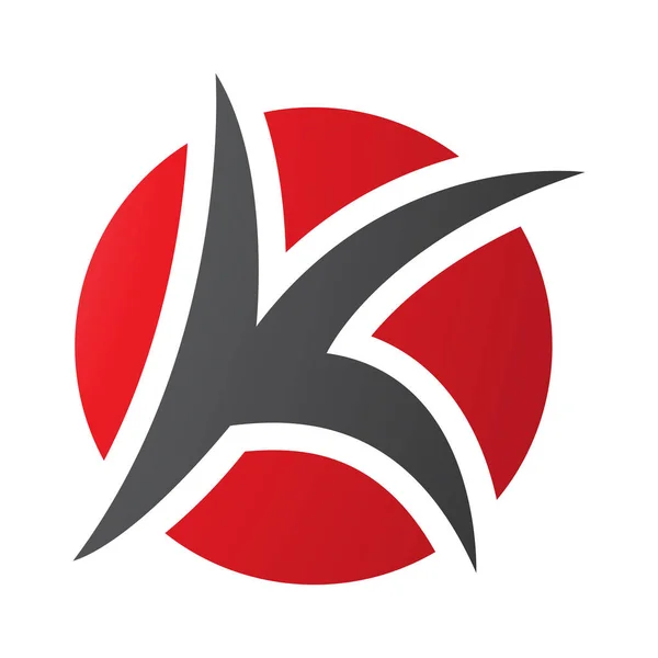 Rote Und Schwarze Runde Spitze Buchstaben Ikone Auf Weißem Hintergrund — Stockfoto