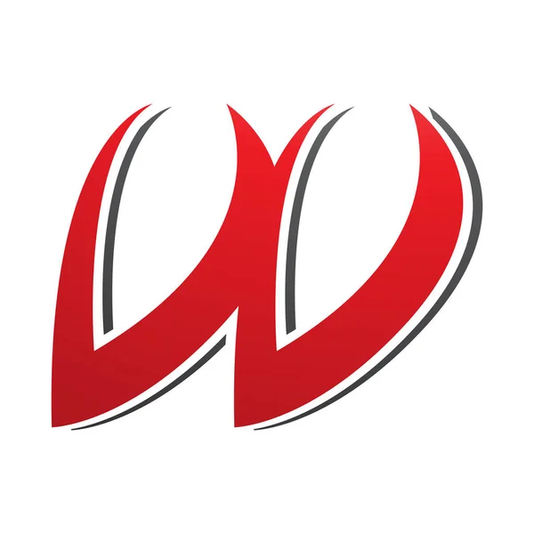 Red Black Spiky Italic Shaped Letter Icon White Background — Stock Photo, Image