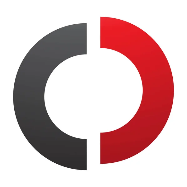 Kırmızı Siyah Bölünmüş Beyaz Arkaplanda Simgesi — Stok fotoğraf