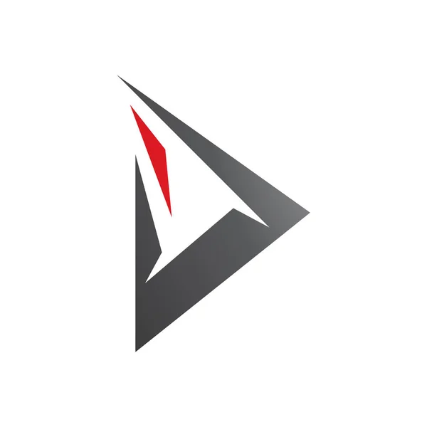 Red Black Spiky Triangular Letter Icon White Background — Stock Photo, Image