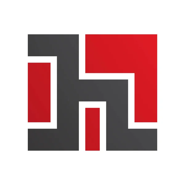 白い背景に赤と黒の正方形の文字Hアイコン — ストック写真