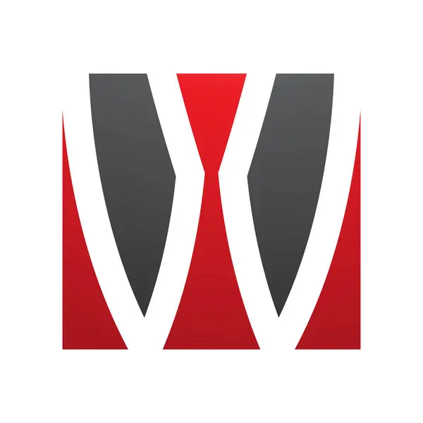 白い背景に赤と黒の正方形の文字Wアイコン — ストック写真