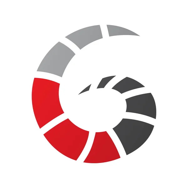 Beyaz Arkaplanda Çizgili Kırmızı Siyah Girdap Simgesi — Stok fotoğraf