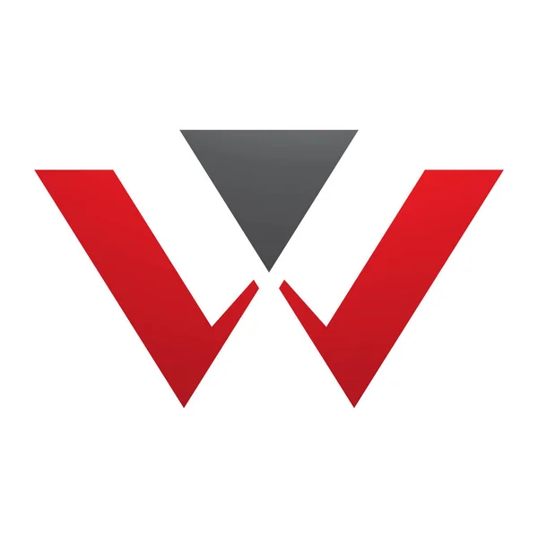 Икона Форме Красного Черного Треугольников Белом Фоне — стоковое фото