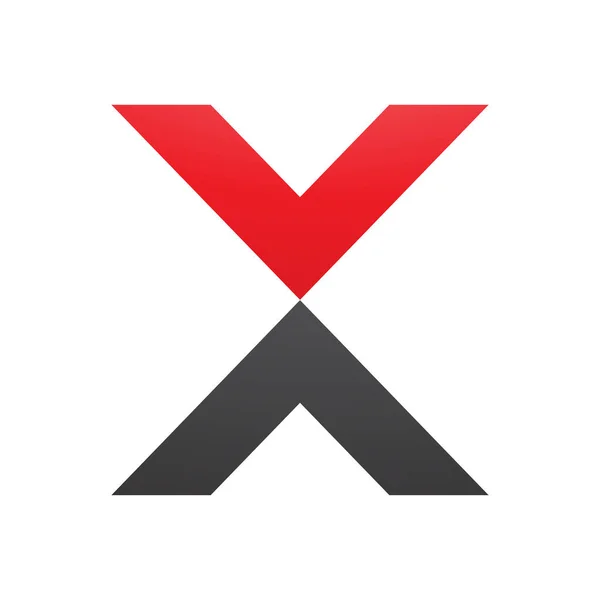 Rotes Und Schwarzes Förmiges Buchstaben Symbol Auf Weißem Hintergrund — Stockfoto