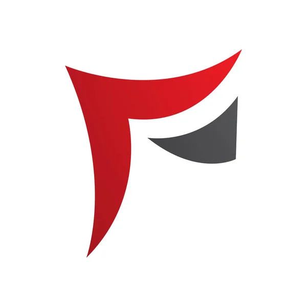 Rotes Und Schwarzes Wellenförmiges Buchstaben Symbol Auf Weißem Hintergrund — Stockfoto
