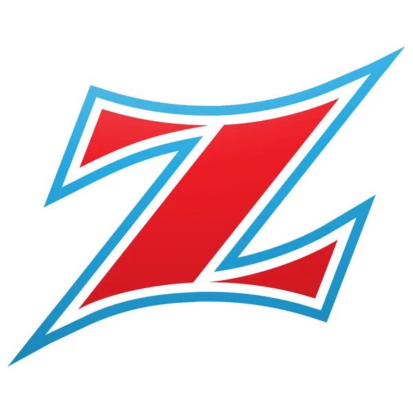白色背景上红色和蓝色弧形字母Z图标 — 图库照片
