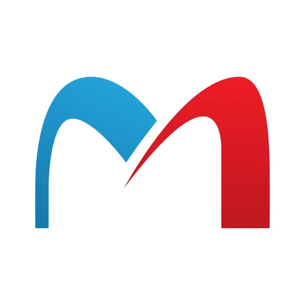 白色背景上的红色和蓝色拱形字母M图标 — 图库照片