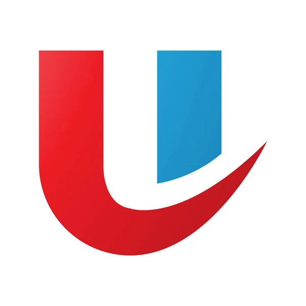 白い背景に赤と青のボールドのカービーの形をした手紙Uアイコン — ストック写真