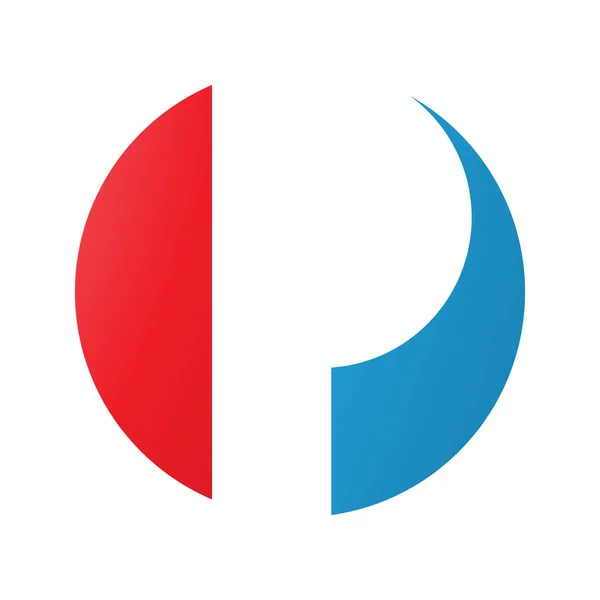 白い背景に赤と青の円形の文字Pアイコン — ストック写真
