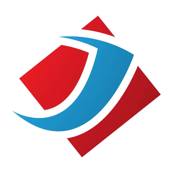Red Blue Diamond Square Letter Icon White Background — Stock Photo, Image