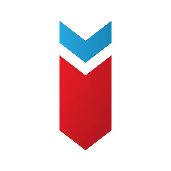 Rotes Und Blaues Facing Arrow Shaped Letter Icon Auf Weißem — Stockfoto