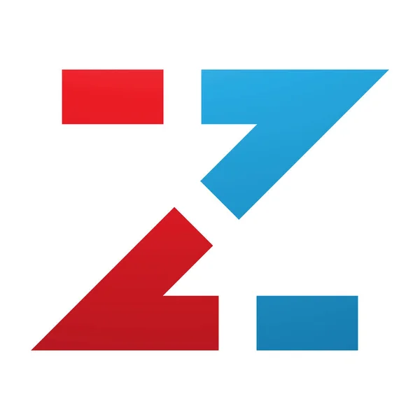 白色背景上红色和蓝色虚线形状字母Z图标 — 图库照片