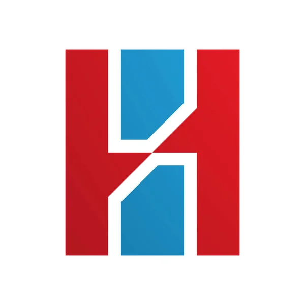 白い背景に垂直な長方形の赤と青の手紙Hアイコン — ストック写真