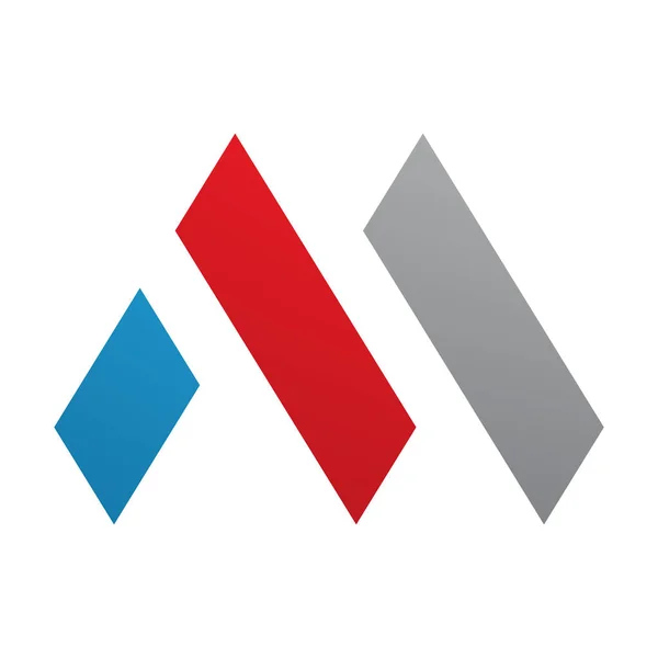 红色和蓝色字母M与矩形白色背景图标 — 图库照片