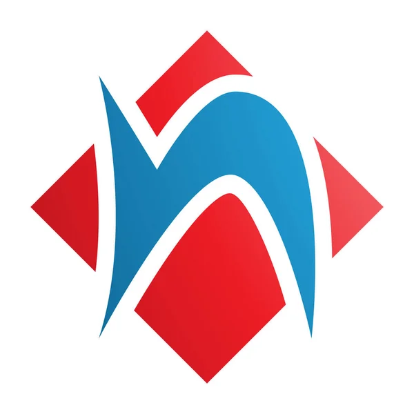 Roter Und Blauer Buchstabe Symbol Mit Quadratischer Diamantform Auf Weißem — Stockfoto