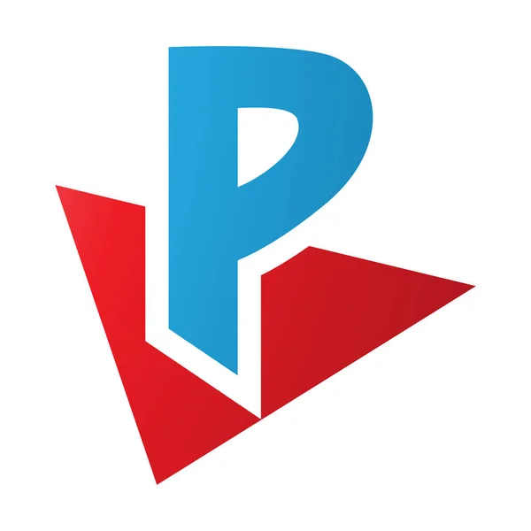 白い背景に三角形の赤と青の手紙Pアイコン — ストック写真