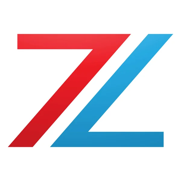 白色背景上的红色和蓝色7号形状字母Z图标 — 图库照片