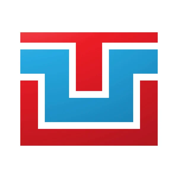 白い背景に赤と青の長方形の文字 アイコン — ストック写真