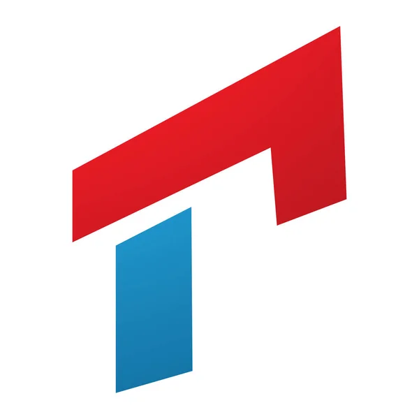 Red Blue Rectangular Letter Icon White Background — Stock Photo, Image