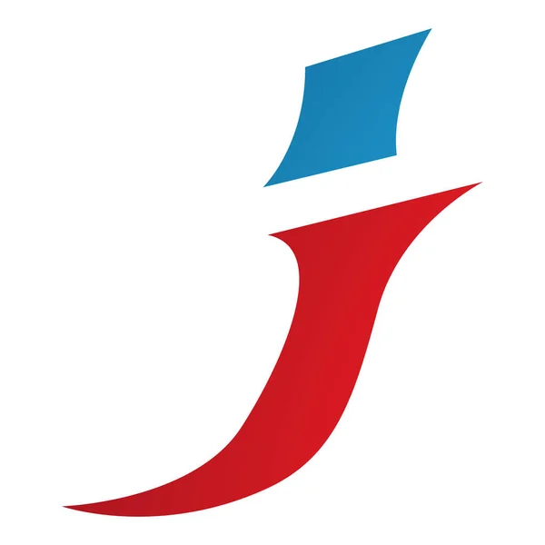 Rotes Und Blaues Kursives Buchstaben Symbol Auf Weißem Hintergrund — Stockfoto